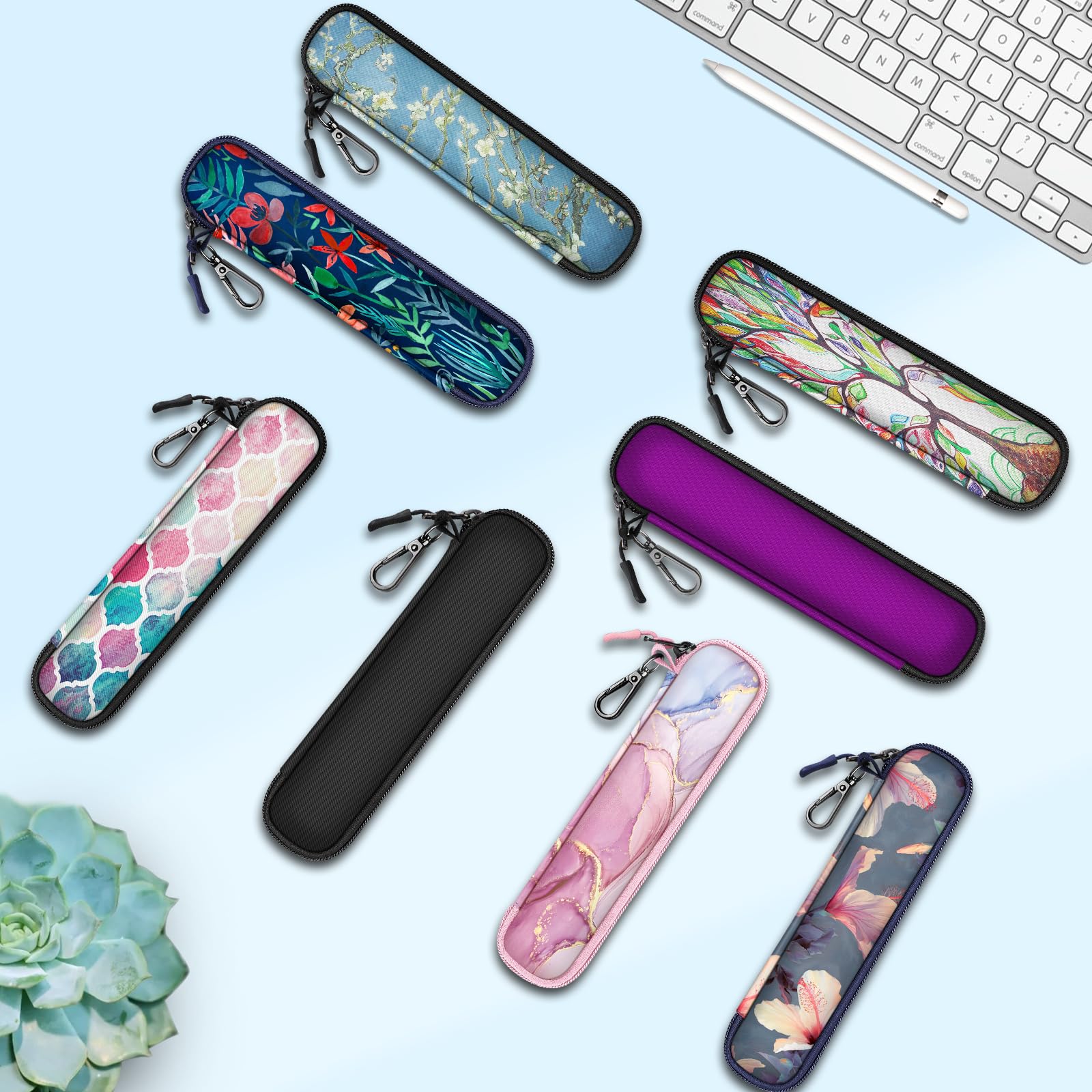 Fintie Pen Holder Case for Apple Pencil Pro, Apple Pencil (USB-C / 1st / 2nd Generation), Soft Neoprene Zipper Carrying Bag Sleeve Pouch for Samsung Stylus, Surface Pen