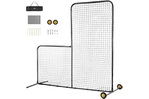 VEVOR L Screen Baseball for Batting Cage, 7x7 ft Softball Safety Screen, Body Protector Portable Batting Screen with Carry Ba