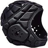 COOLOMG Soft Padded Headgear 7v7 Soft Shell Head Protector Goalkeeper Adjustable Soccer Goalie Helmet Support Rugby Flag Foot