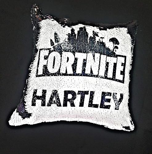 fortnite black and white sequin changing cushion gift for boys birthday christams - fortnite black white
