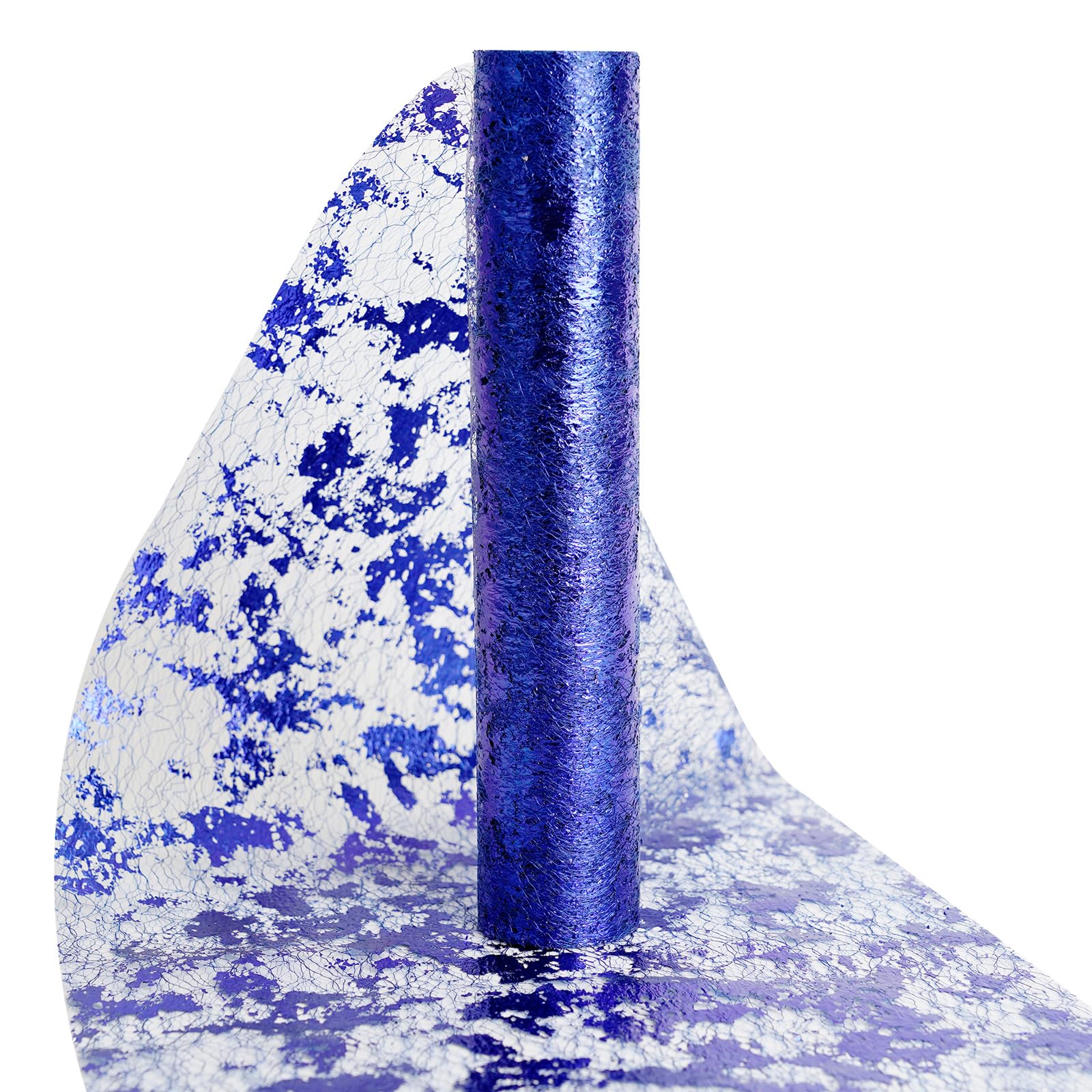 Vagasi Table Runner 29cm x 20m Blue Metallic Glitter Table Runner Roll Thin Foil Long Table Decoration DIY Easy to Trim for Wedding, Birthday, Baby Shower, Bridal Shower