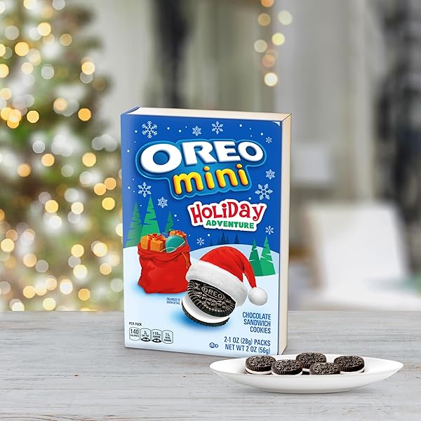 OREO HOLIDAY ADVENTURE STORYBOOK STOCKING STUFFER, 2-1 OZ SNACK PACKS OF OREO MINI CHOCOLATE SANDWICH COOKIES