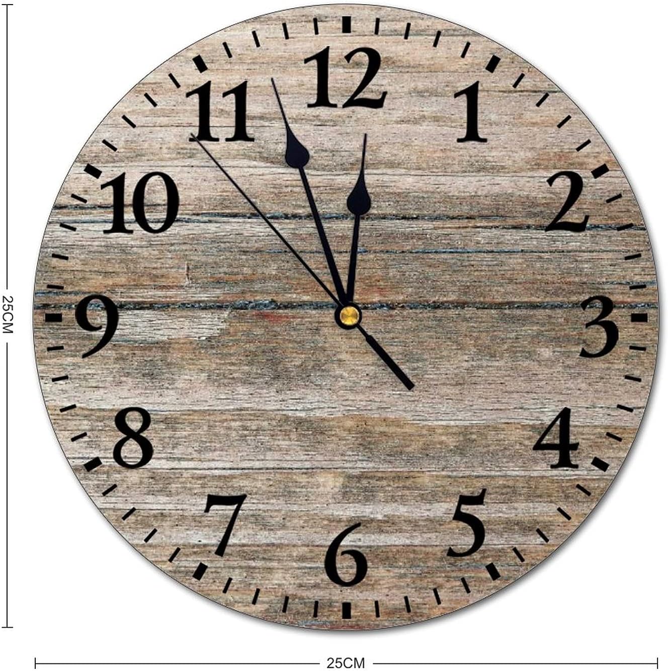 Amazoncom Cheyan Fashion Pvc Wall Clock Wood Texture Background Silent Non Ticking Battery Operated Round Wall Clocks Decoration For Kitchen Living Room Bedroom Kitchen Dining