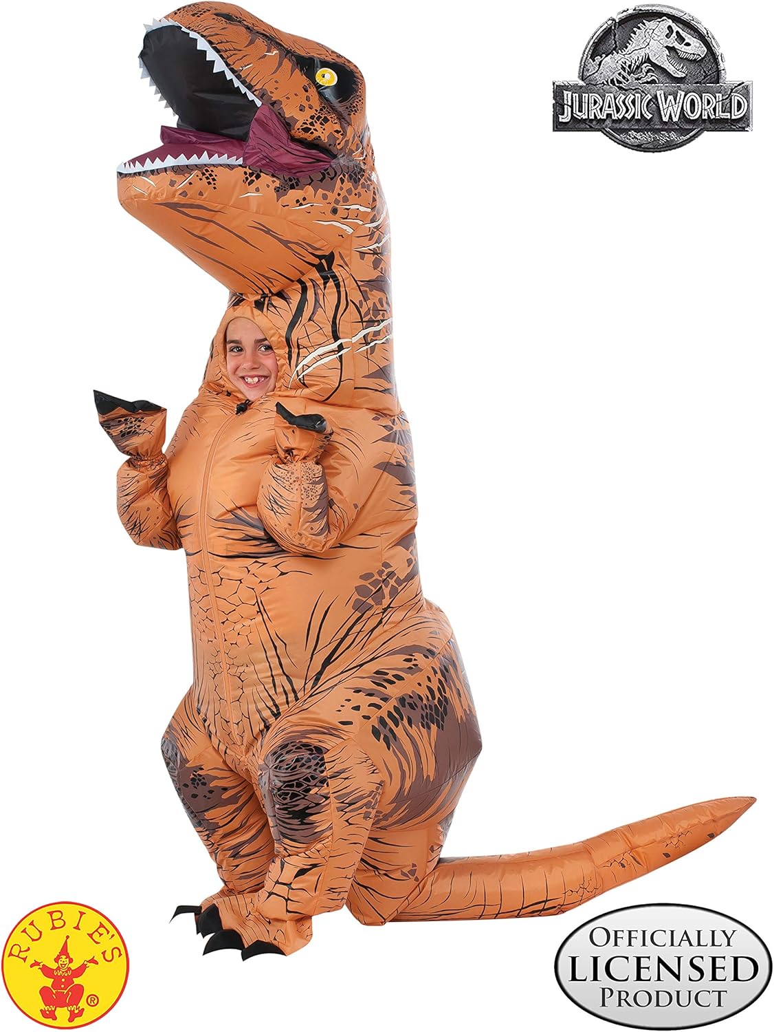Rubie's Child's Jurassic World T-Rex Inflatable Costume, Small, Brown: Toys & Games