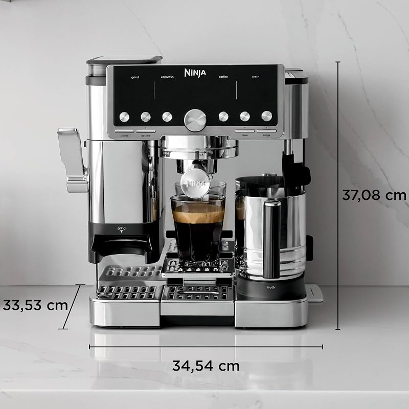 Luxe Café Pro, Macchina da Caffè in Grani Semi-Automatica, Argento