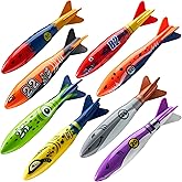 JOYIN 8 Pack Pool Toys, Shark Underwater Diving Toys, Colorful Swimming Toy Sinking Throwing for Kids