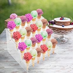 Yarlung Acrylic Ice Cream Cone Display Stand, 24