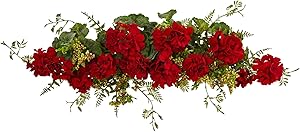 Nearly Natural 4574 32â€ Geranium and Berry Swag,Red
