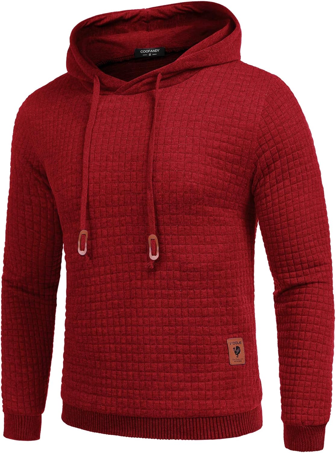 COOFANDY Men's Sweatshirt Hipster Gym Long Sleeve Drawstring Hooded Plaid Jacquard Pullover Hoodies at  Men’s Clothing store