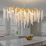 Upfelw Modern Crystal Tree Branch Chandelier, Gold