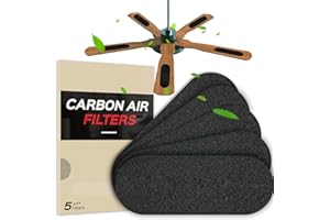 CHRIMEFLAME Ceiling Fan Filters for Blades,Ceiling Fan Cleaner Activated Coconut Shell Carbon Filters for Fan,Easy-Stick Ceiling Fan Air Filters,Invisible Ceiling Fan Air Filters for Household Contaminants (5)