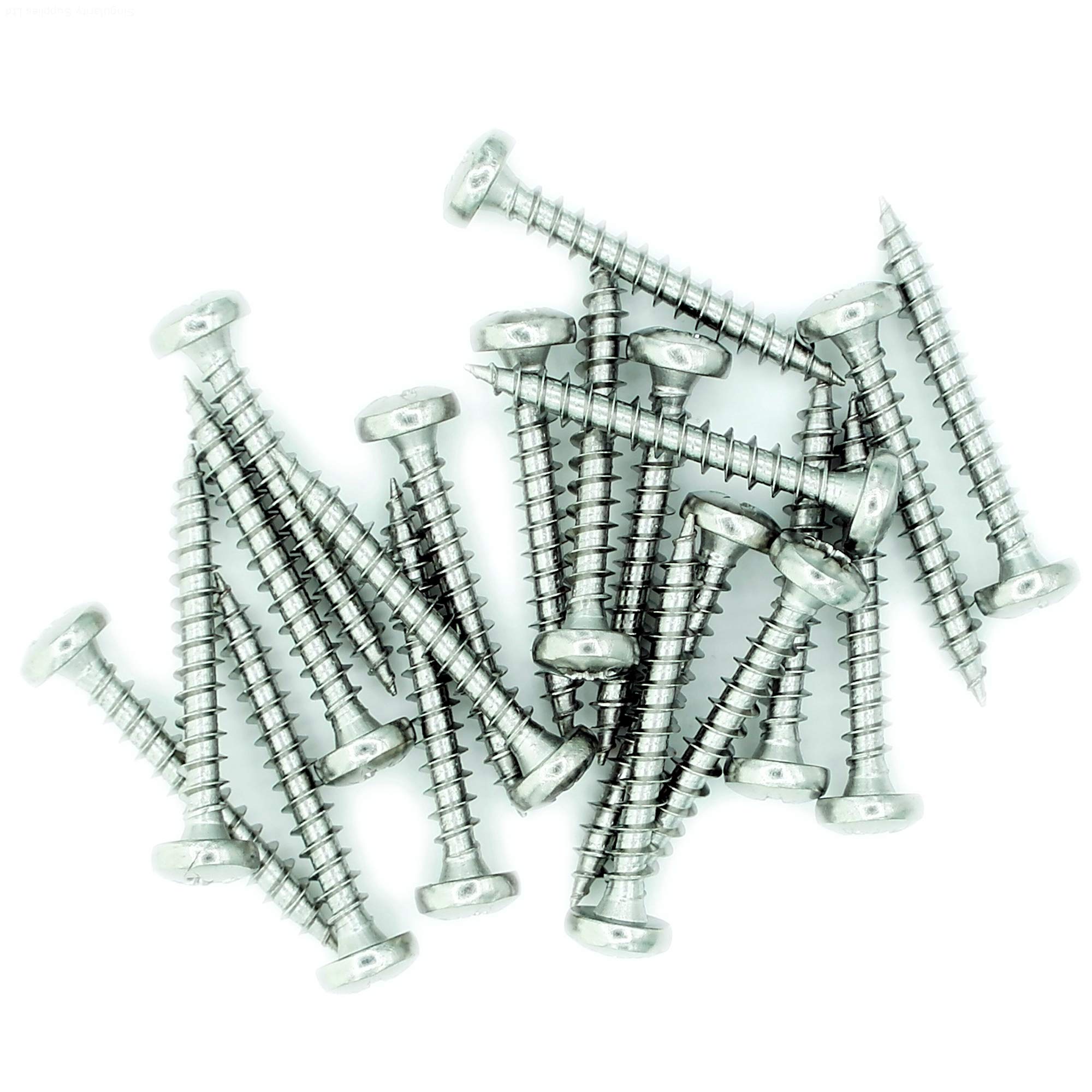 No.5 x 0.5 (3.5mm x 12mm) Pozi Pan Chipboard Screw - Stainless Steel (A2) (Pack of 20)