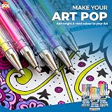 SOL 18pk Gel Pens Set Metallic Neon Glitter Coloured Ink 1.0mm view 5