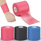 3 Pieces Pre-Wrap Tape for Hair, Sports, Ankle, Wrists, Knees - Foam Underwrap 2.75 Inch x 30 Yards (Black, Blue)