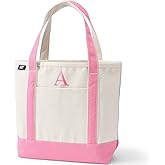 Lands' End Pre-Monogrammed Letter Canvas Tote Bag