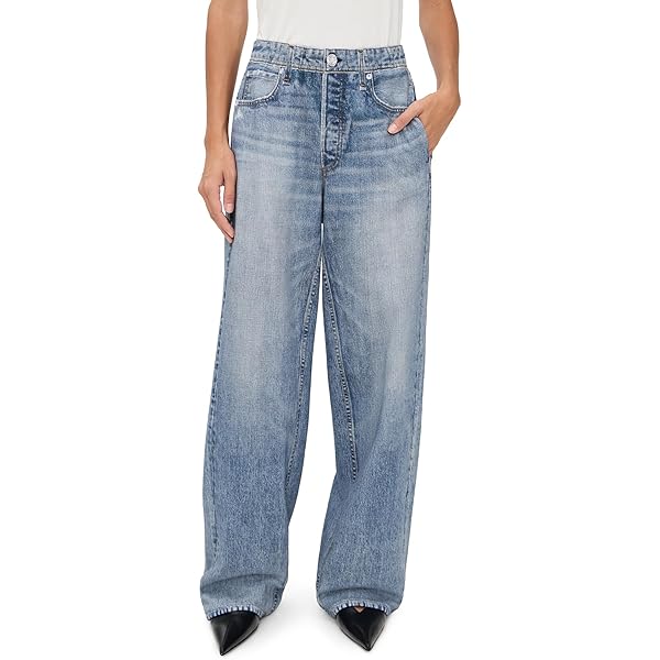 MOTHER Women's Pipe-Dream Button Sneak Fray Jeans, Blinded by The