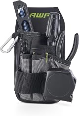 AWP L-804-1 Organizer Tool Pouch 7 Pockets Metal Belt Clip Black Gray view 4