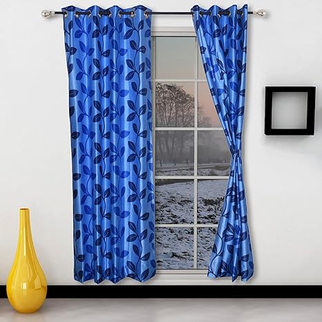 Buy Door Curtain Sky Blue Colour 2 Piece Sri Krishna