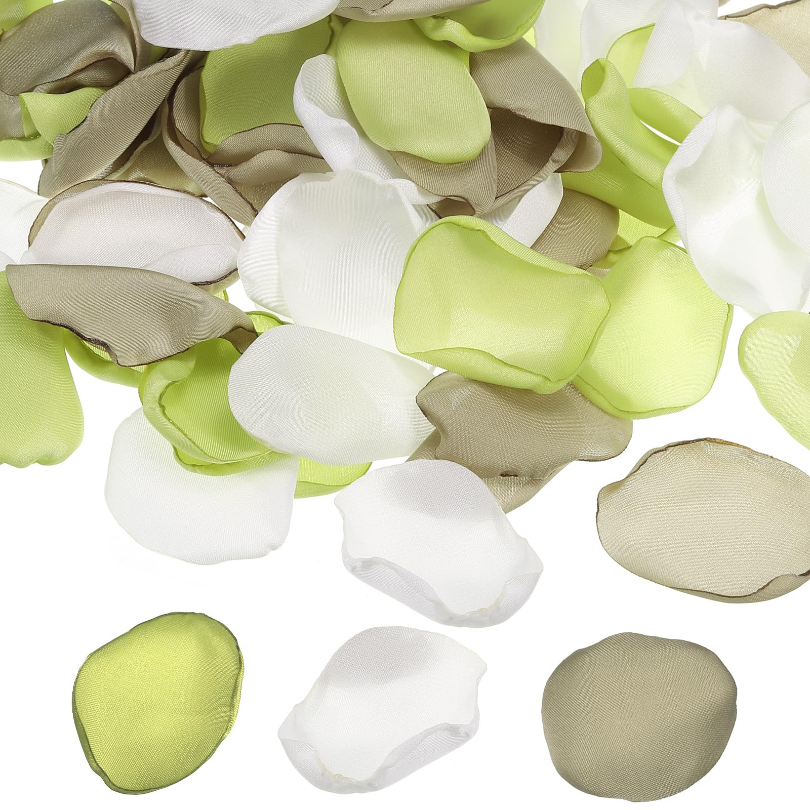 PATIKIL Silk Rose Petals, 100 Pcs Artificial Flower Petals for Wedding Decorations, Romantic Night, Aisle Scatter Petals, Mixed Green