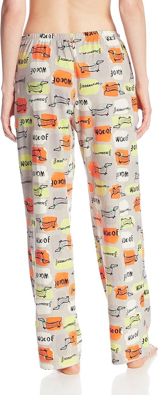 Hue Sleepwear Women's Woof Print Pajama Pant, Opal Grey, Small at