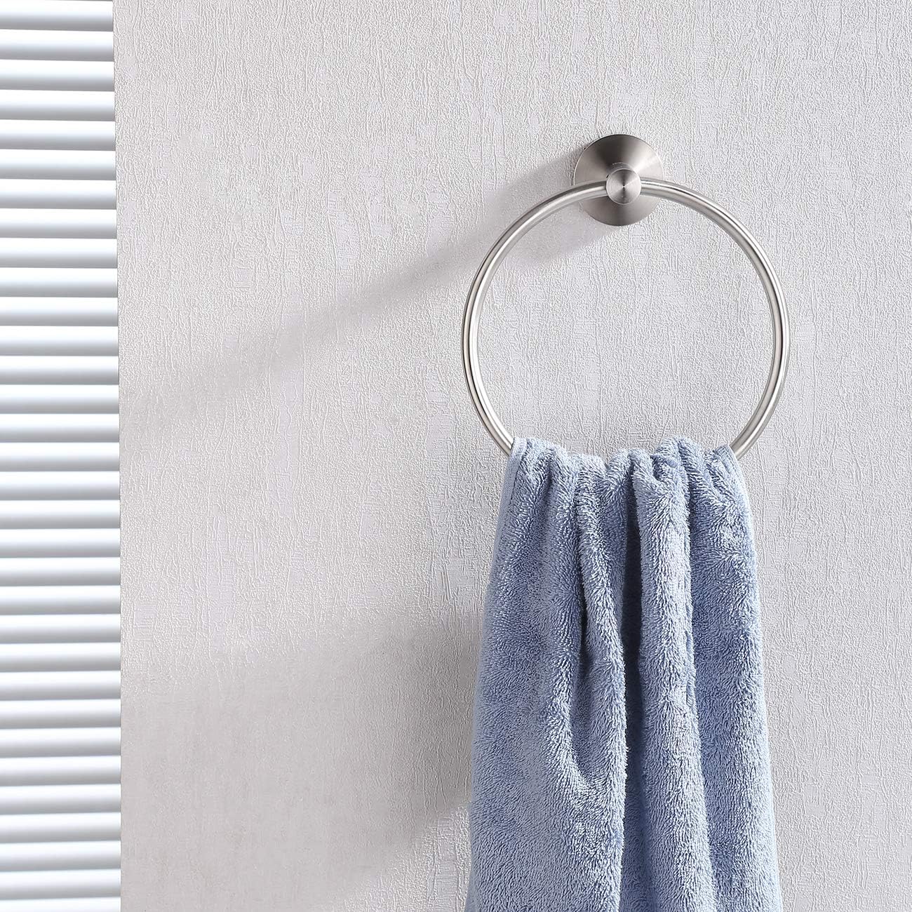KES Bath Towel Holder Hand Towel Ring Hanging Towel Hanger Bathroom Accessories Contemporary Hotel Round Style Wall Mount SUS 304 Stainless Steel Brushed Finish, A2180DG-2 - - 
