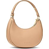 Vantamo Crescent Bags For Women with RFID Protection, Half Moon Clutch Purses for Women with Anti-Theft Clip for Extra Safety, Premium Smooth PU Leather Handbags for Work & Going Out, White Clutch