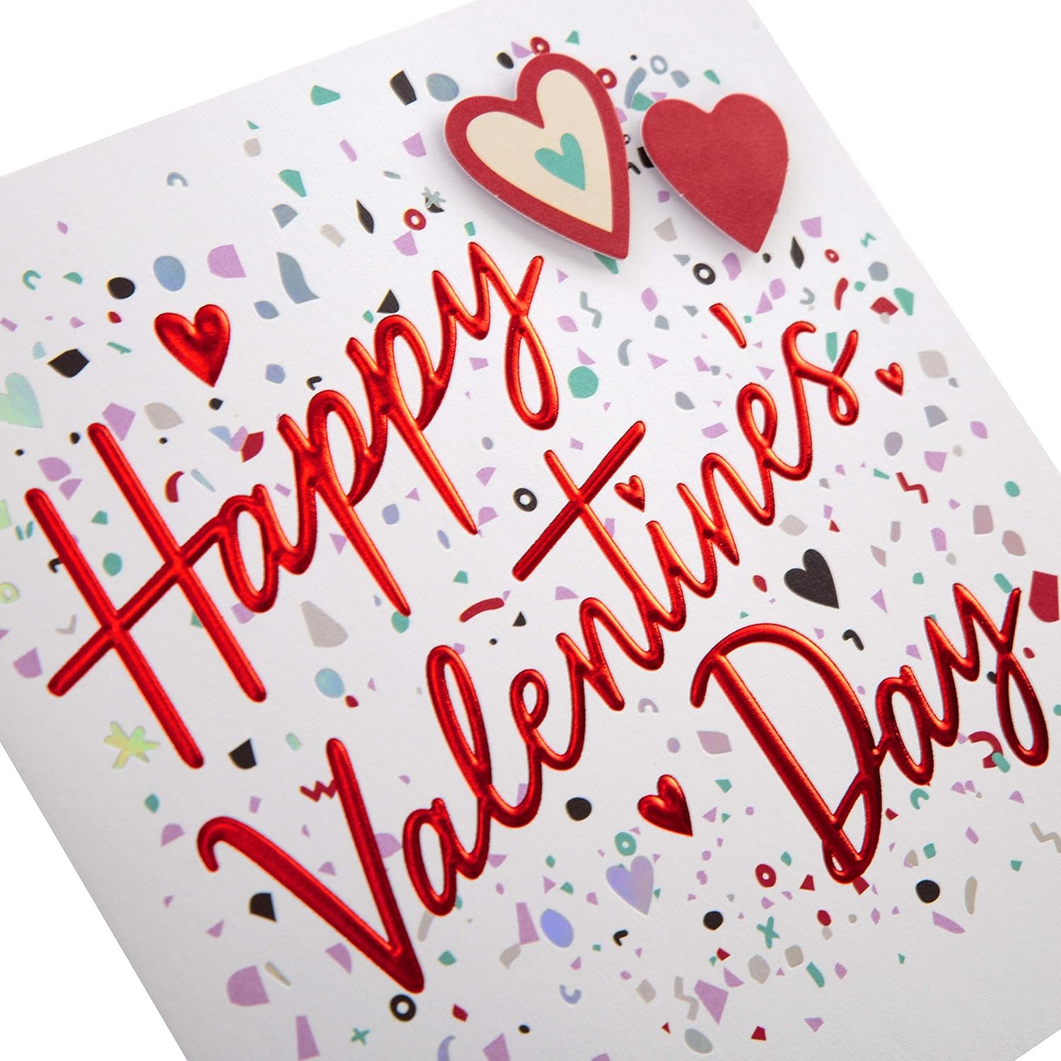 Hallmark Valentines Day Card, Classic Red Hearts & Text Design, Red, Foiled Confetti & Hearts, 16 cm by 16 cm - Image 4