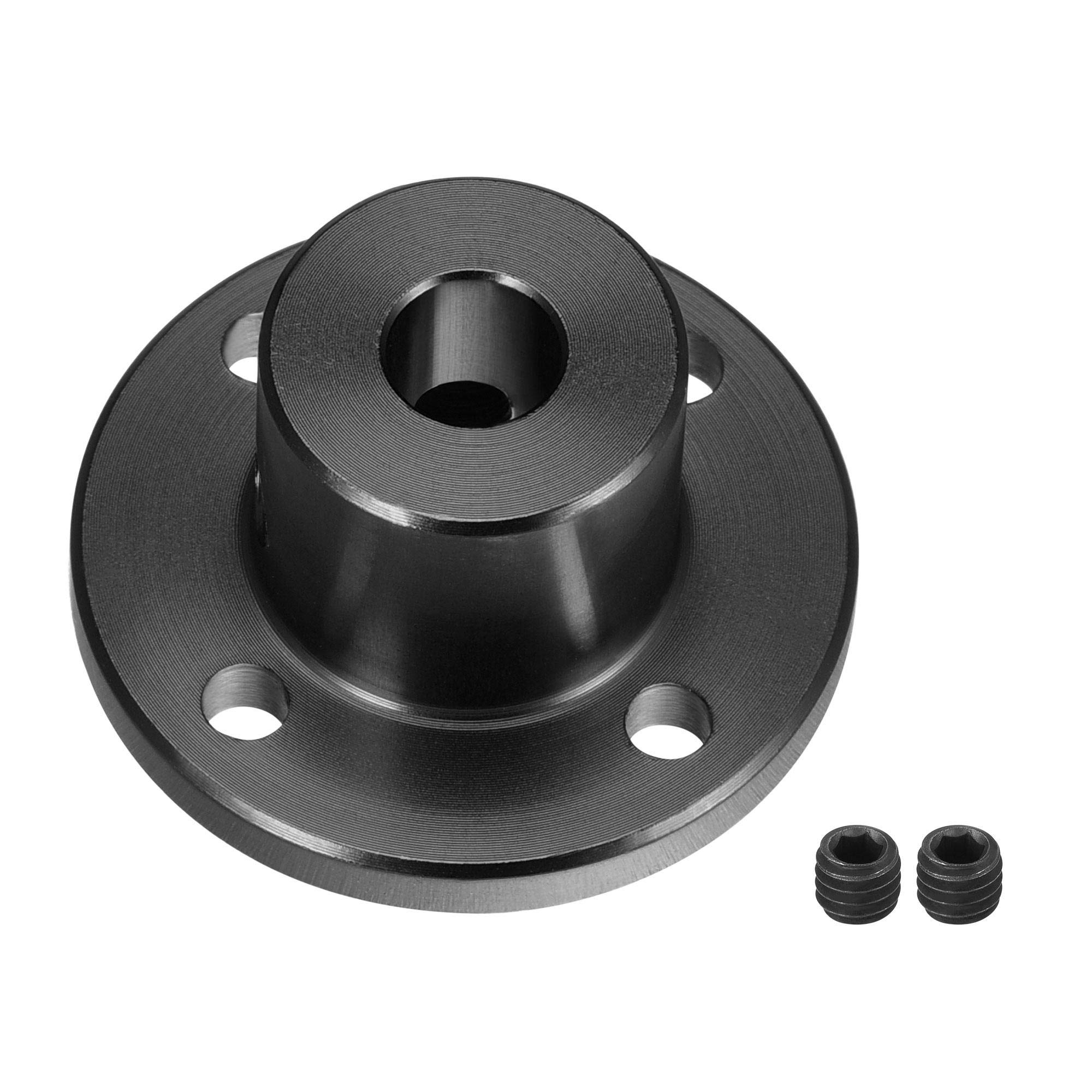 sourcing map 6mm Inner Dia H15xD15 Rigid Flange Coupling Motor Guide Shaft Coupler Motor Connector for DIY Parts Black