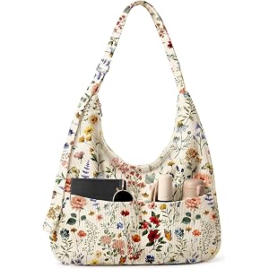 VelvetHue Large Corduroy Hobo Bags for Women - Cute Slouchy Shoulder Crossbody Tote Bag with Zipper & Pockets, Travel Work