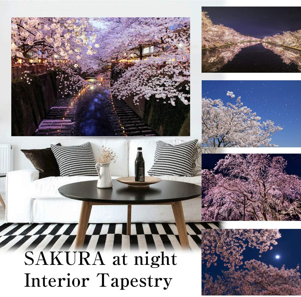 Amazon Co Jp Nd タペストリー 桜 名所 インテリア 壁面 おしゃれ 風景 景色 絶景 大阪城 夜 花びら 大判 大きい 癒し 部屋 飾り付け 季節 プレゼント 背景布 壁 インスタ映え グッズ 小物 布 テレワーク 背景 Zoom 映え 雑貨