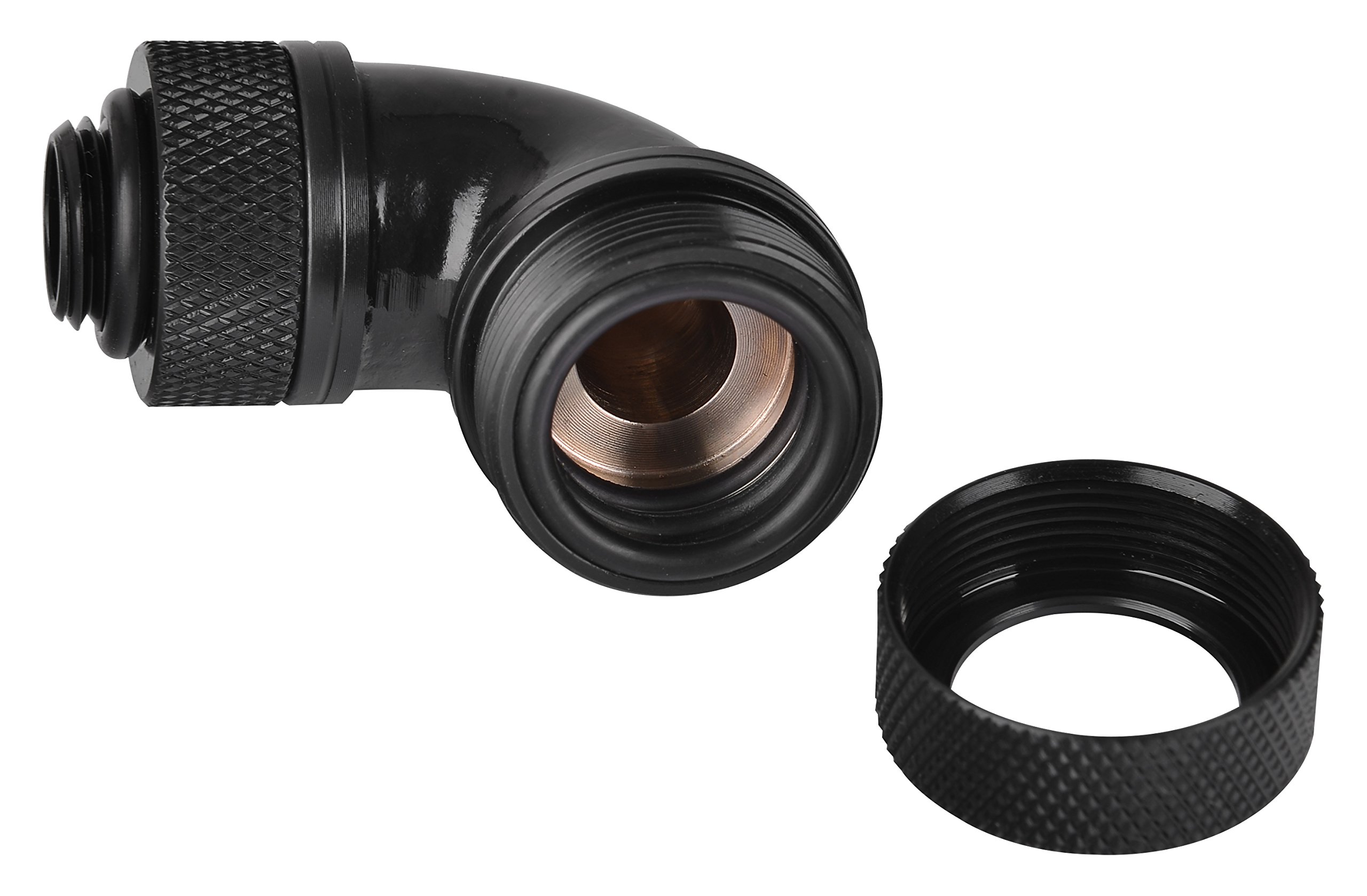 Thermaltake Pacific G1/4 PETG Tube 90-Degree Compression 16 mm OD Fitting - Black