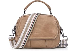 Caitina Crossbody Purse for Women Trendy Small Shoulder Bag Vegan Leather Satchel Handbags For Women with 2 Adjustable Strap