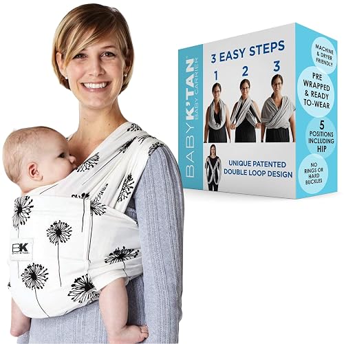 Original Baby K'tan Baby Carrier - XS, Black Pre-Wrapped, Soft, Slip-On-575275