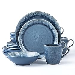 Arora FAIT Round Stoneware 16pc Dinnerware Set for