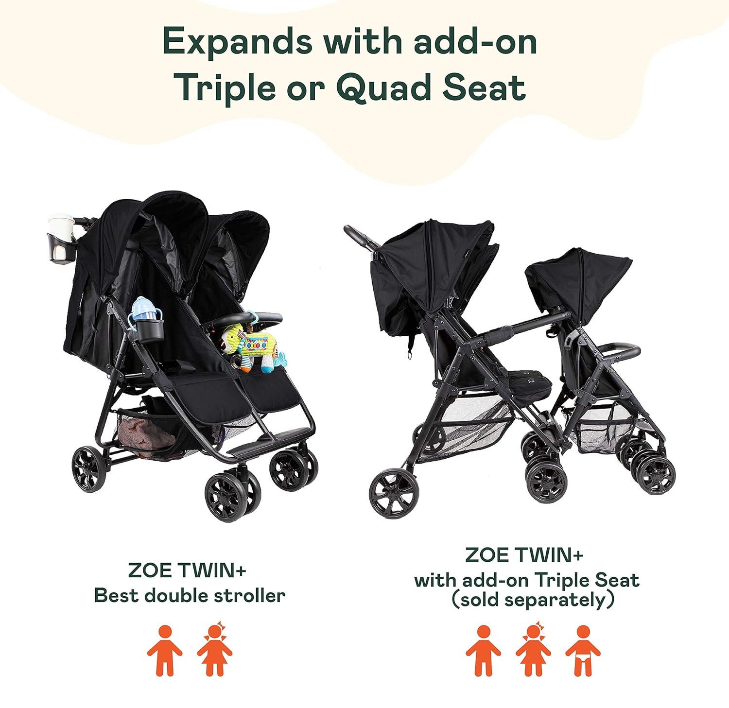 zoe double stroller infant