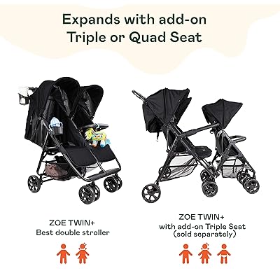 zoe double stroller width