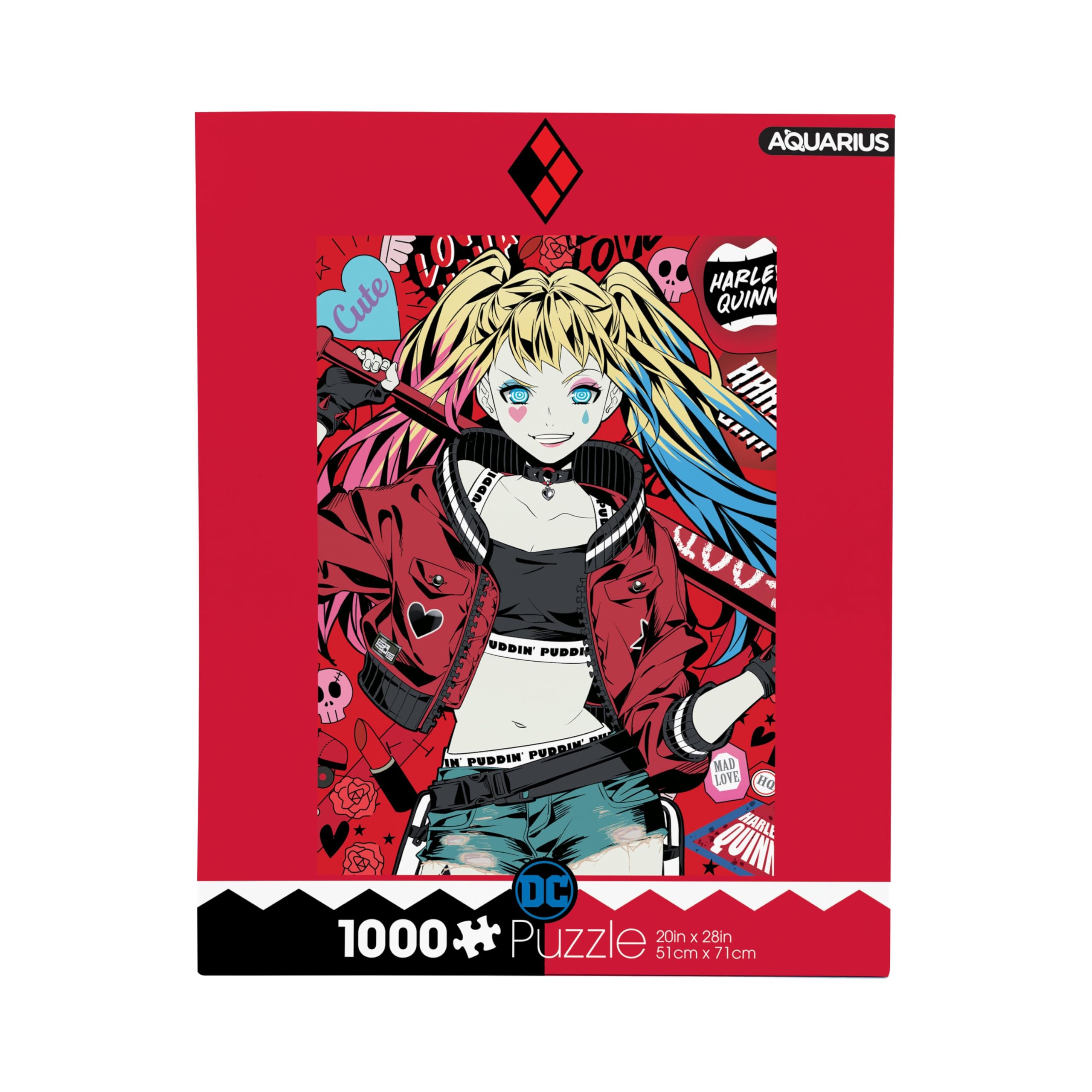 AQUARIUS DC Comics Harley Quinn Puddin' (1000 Piece Jigsaw Puzzle) - Officially Licensed DC Comics Harley Quinn Merchandise & Collectibles - Glare Free - Precision Fit - 20x28 Inches