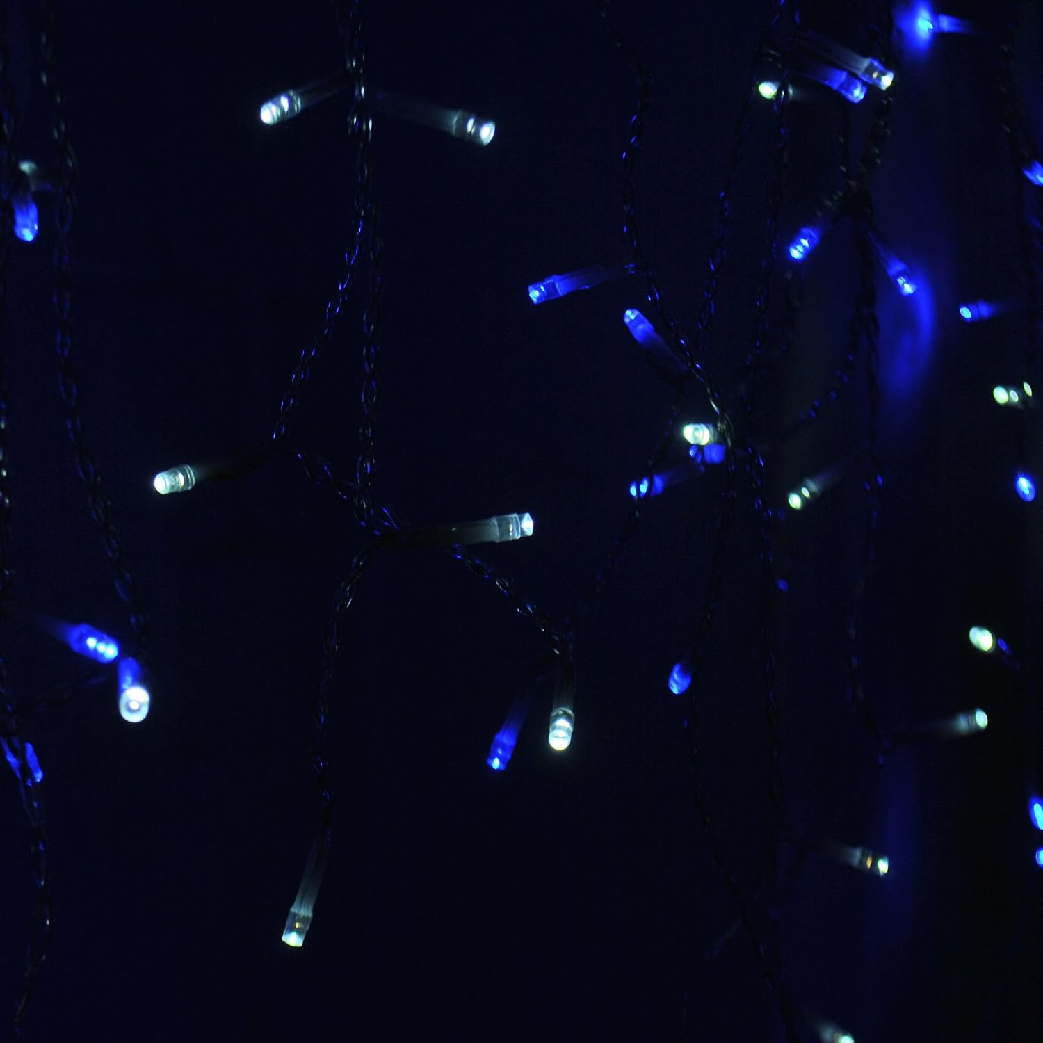 LightsGo Icicle Fairy Lights Outdoor Indoor LED Fairy Lights 400LED 10M, Blue and White - 8/16H Timer, 8 Modes, Memory - Image 4