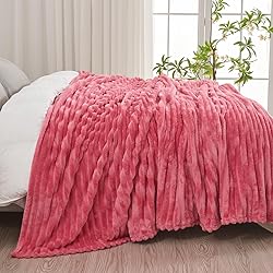 NEWCOSPLAY Super Soft King Blanket Coral Pink