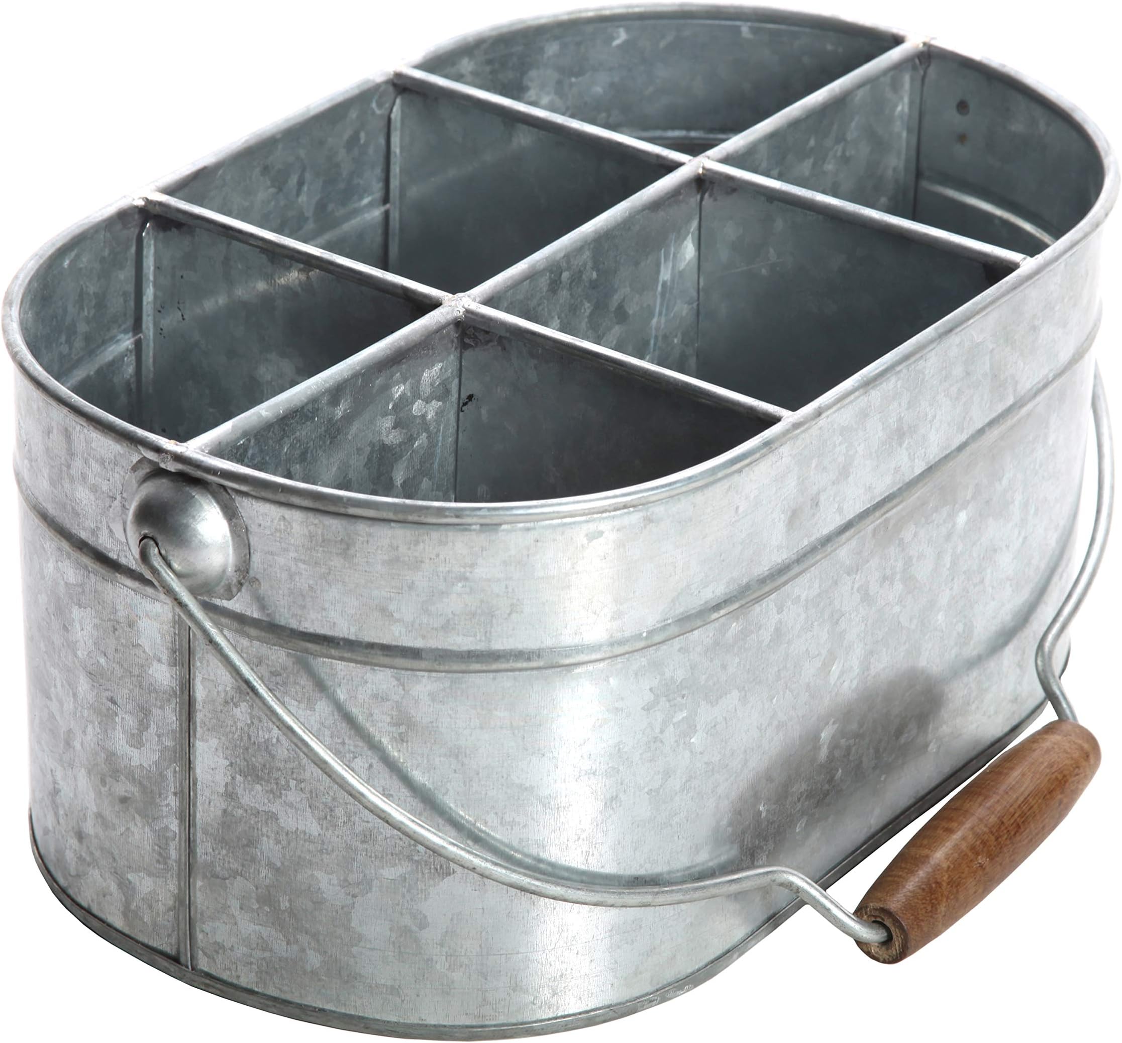 HosleyGalvanized Carry All, Kitchen / Utensil Caddy, Serve Ware 13" Long. Ideal for Party, Garden, Patio. O3