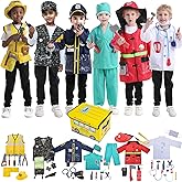 TopTie 6 Sets Halloween Kids Costumes with Gift Box, Dress Up Pretend Play Uniforms with Accessories Aged 3-7