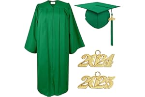 Herrenbek Matte Graduation Cap and Gown 2024 2025 Tassel Adults Set for High School and Bachelor