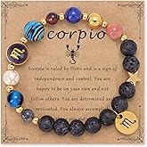 Bolinailo Zodiac Beaded Bracelets for Women, 12 Constellations Crystal Stone Bracelet for Birthday Zodiac Gifts, 18k Gold Constellation Charm Bracelet Jewellery