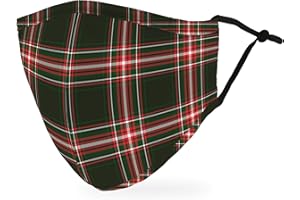 WEDDINGSTAR 3-Ply Adult Washable Cloth Face Mask Reusable and Adjustable with Filter Pocket - Christmas Holiday