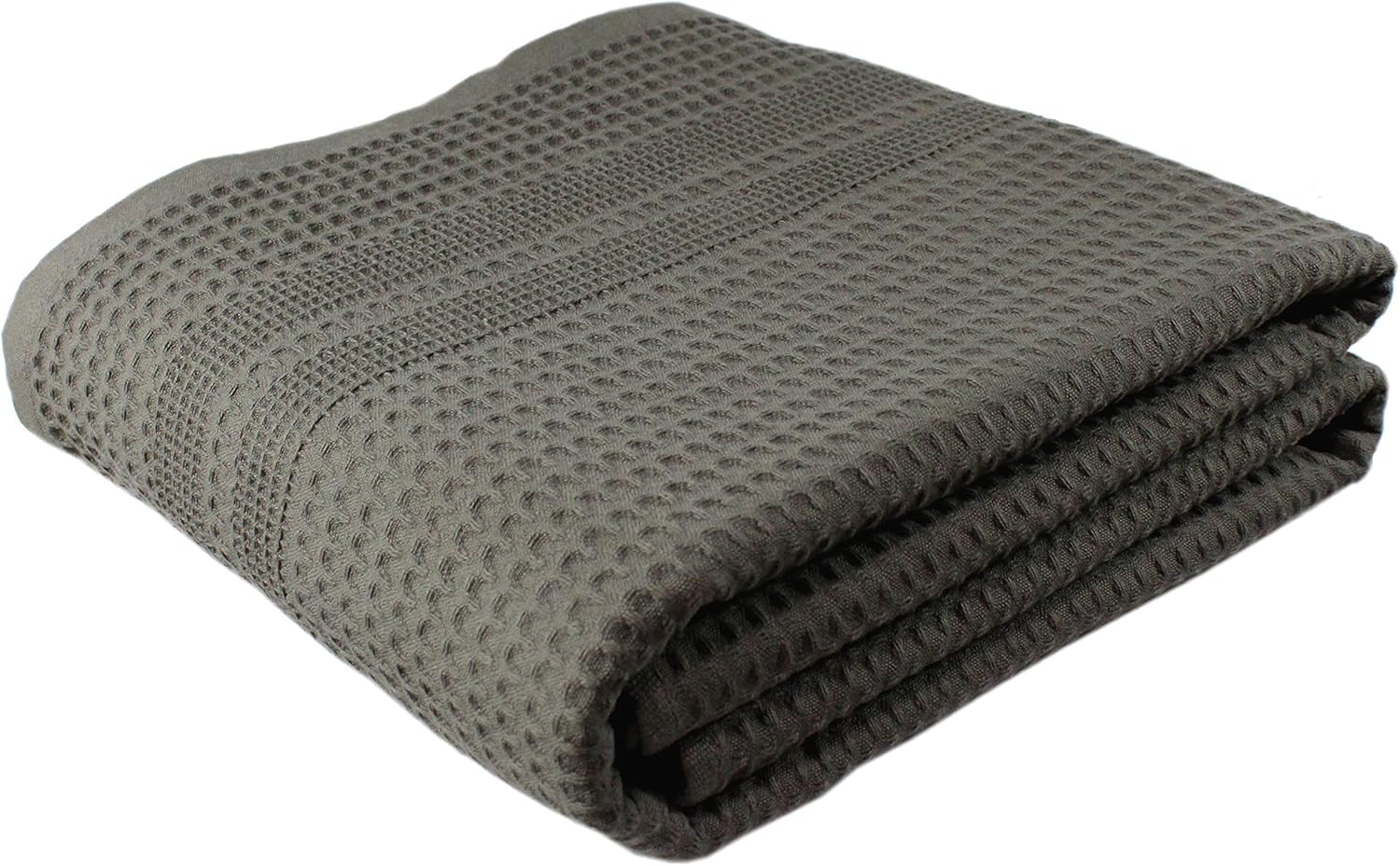 Premium Large Waffle Weave Bath Sheet 100% Natural Cotton – Generous Size Lightweight Ultra Absorbent Quick Drying Fade Resistant (Stone): Kitchen & Dining