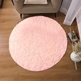 Aspire Homeware Round Rug 120x120cm Pink Non Slip Thick Pile Shaggy view 2