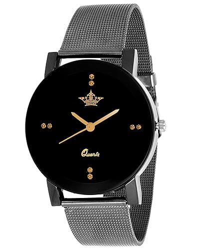 Silver-Grey Analogue Black Dial Womens Watch - SWS-1133-Cloudy-Grey