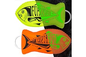 Fuprosico Glow in the Dark Boat Key Float, Floating Keychain for Boat Can Float 5 to 6 Keys,100% Waterproof Boat Key Floating Keychain,Strong Buoyancy,2 Pcs,Green & Orange
