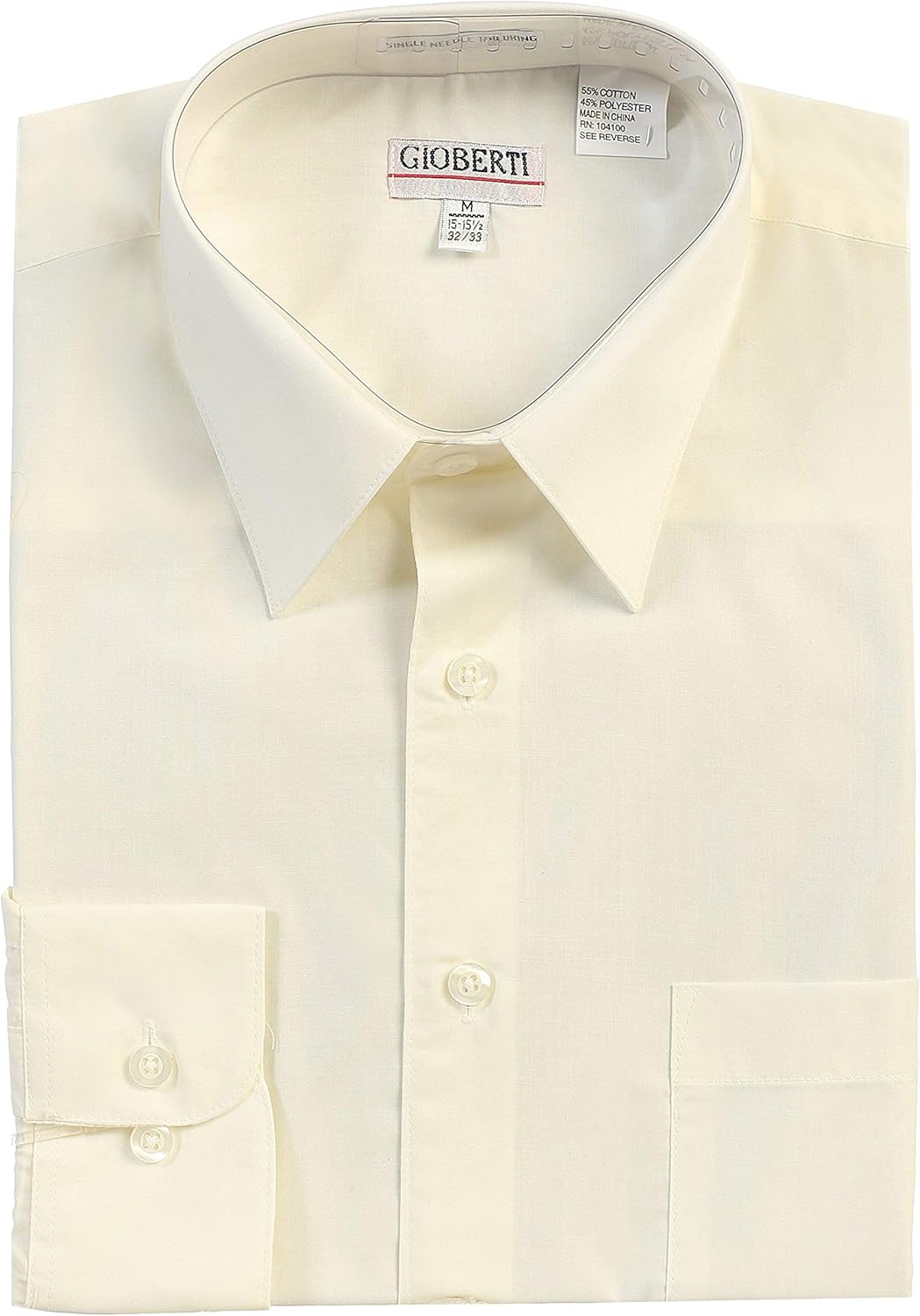Gioberti Men's Long Sleeve Solid Dress Shirt at  Men’s Clothing store