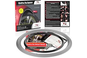 TR RIMPRO-TEC Rimpro-Tec Rim Protectors for Car Wheels for Protection, Durable All-Weather Easy-To-Install Fit from 12" To 22" Wheels Base: Silver, Inner: Black (Silver Outer Black Inner)